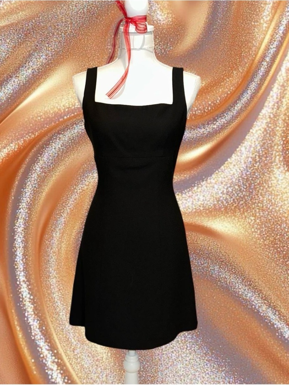 bebe Black Square-Neck Mini Dress
